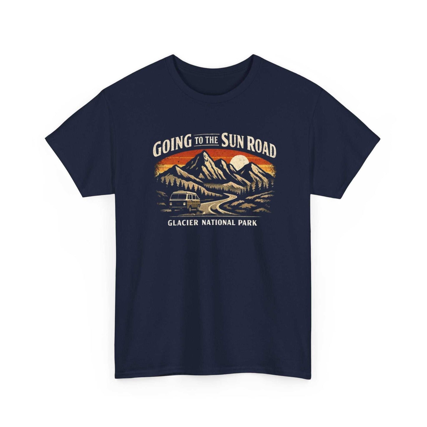 Big Sky Ranch Co. Glacier National Park Going to the Sun Road graphic T-shirt with mountain and road design on soft fabric.