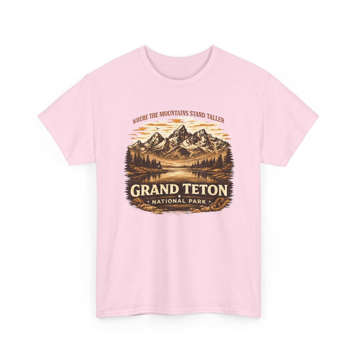Vintage Grand Teton National Park T-shirt by Big Sky Ranch Co. featuring mountain and camping-inspired design.