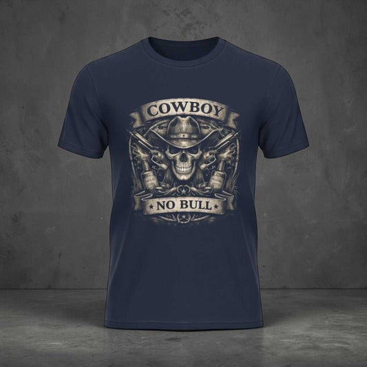 Big Sky Ranch Co. Cowboy Skull T-Shirt featuring a western graphic design with cowboy and bull imagery.