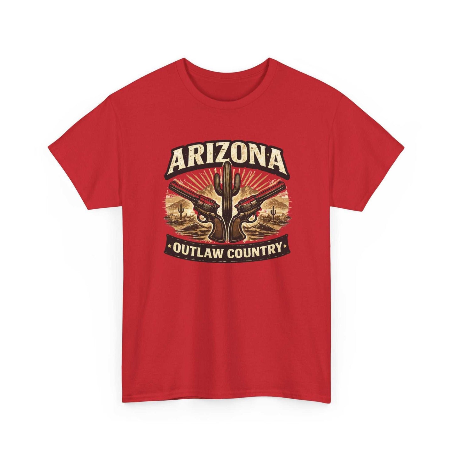 Arizona Outlaw Country T-Shirt by Big Sky Ranch Co. featuring a desert cactus Western graphic on a casual cotton tee.