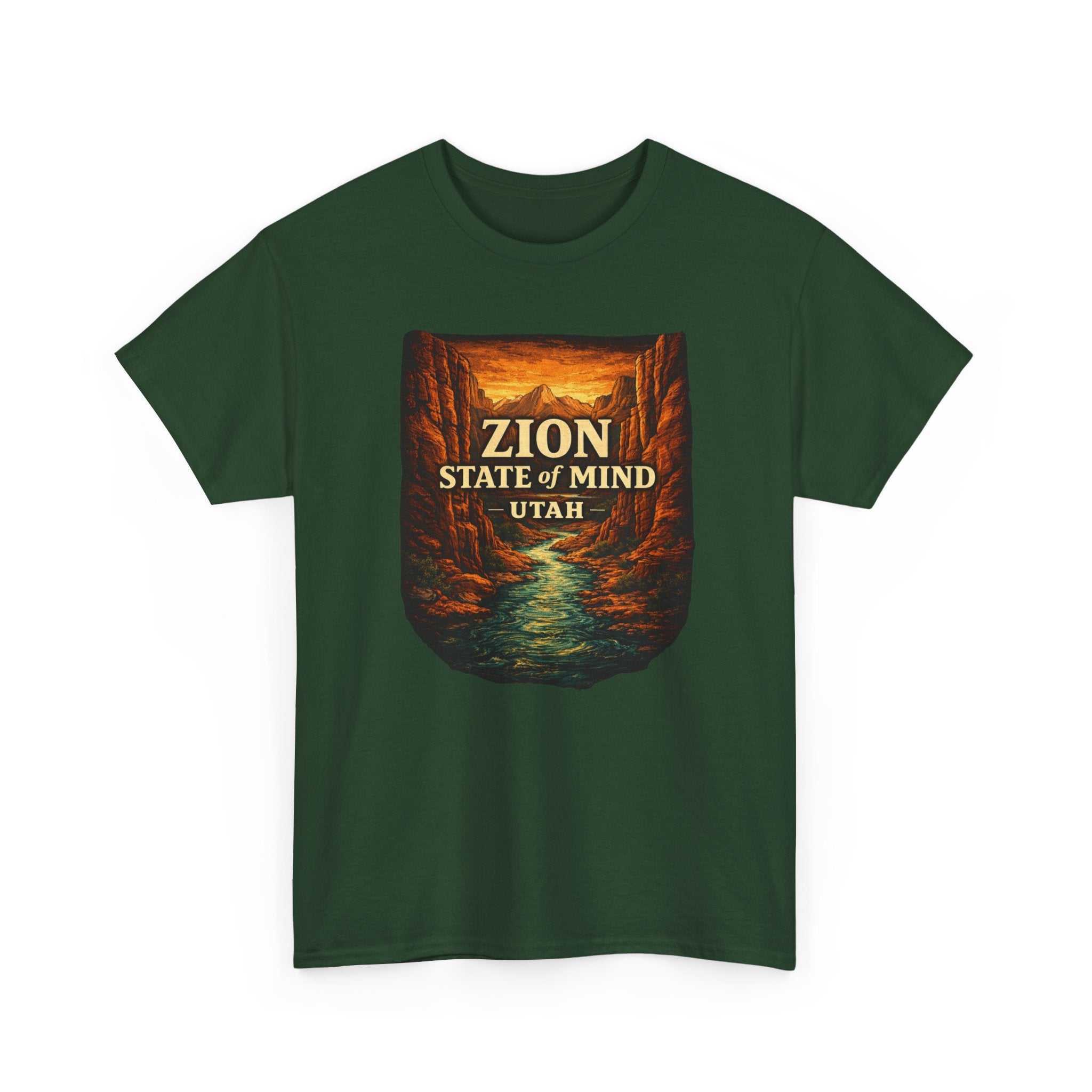 Big Sky Ranch Co. Zion State of Mind Utah T-Shirt featuring scenic canyon adventure print on soft cotton fabric.