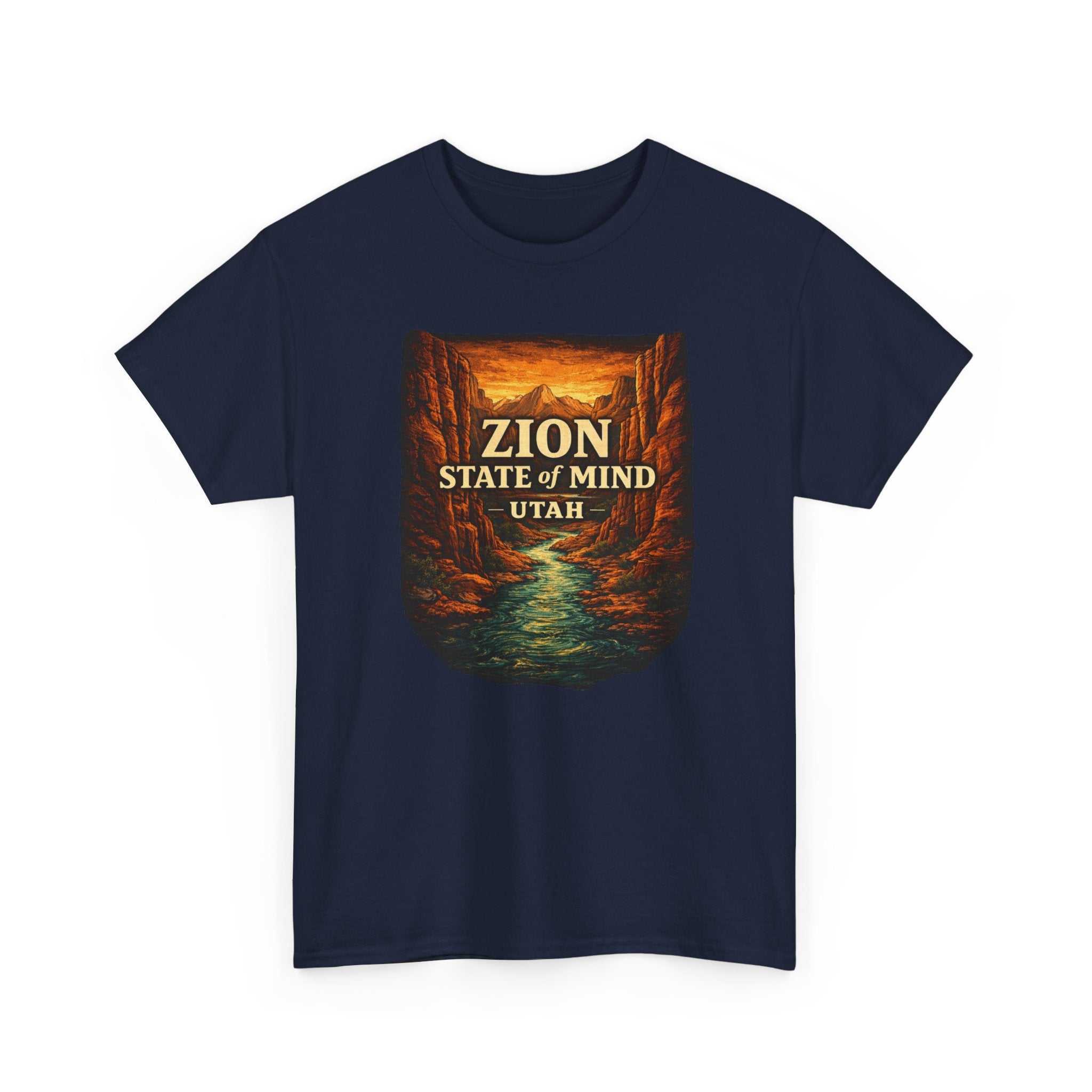 Big Sky Ranch Co. Zion State of Mind Utah T-Shirt featuring a scenic canyon adventure design on soft fabric.