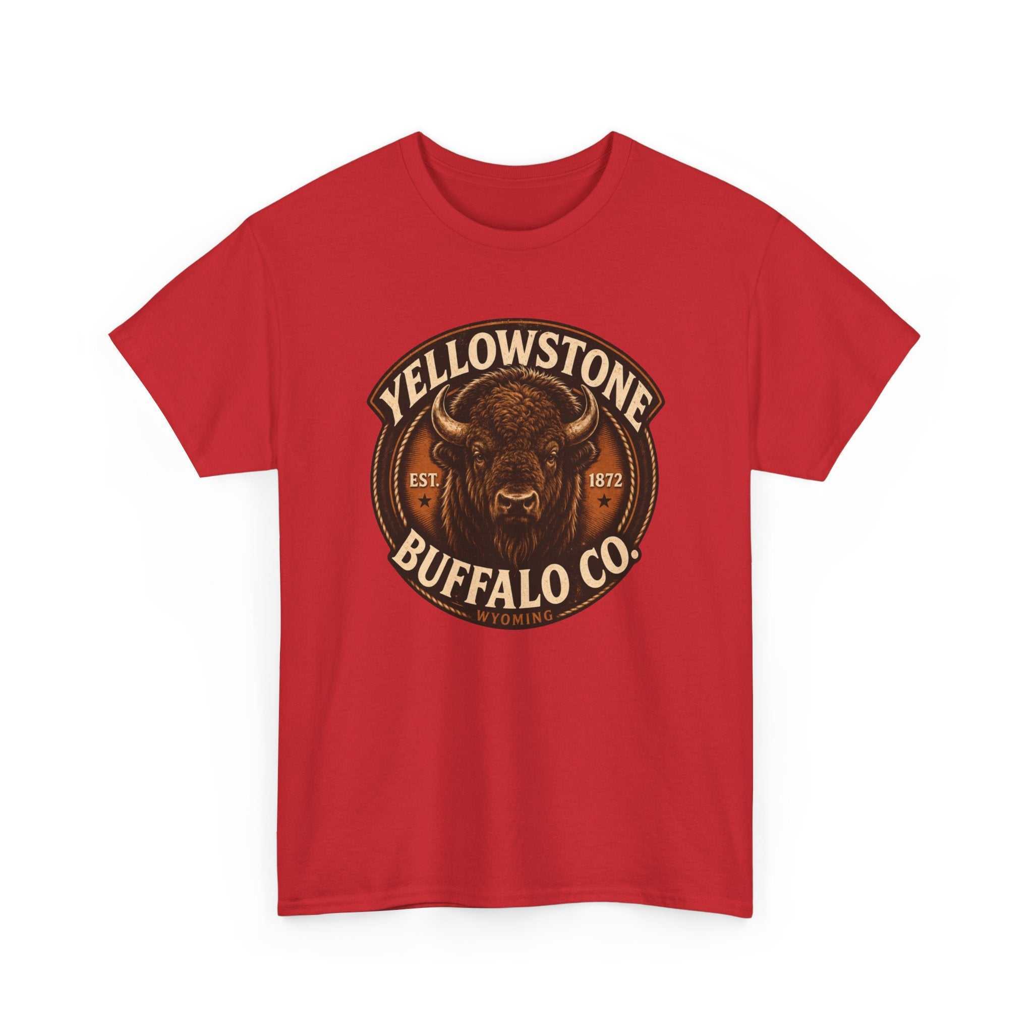 Vintage Yellowstone Buffalo Co. T-Shirt by Big Sky Ranch Co. featuring rustic buffalo artwork on a casual tee.