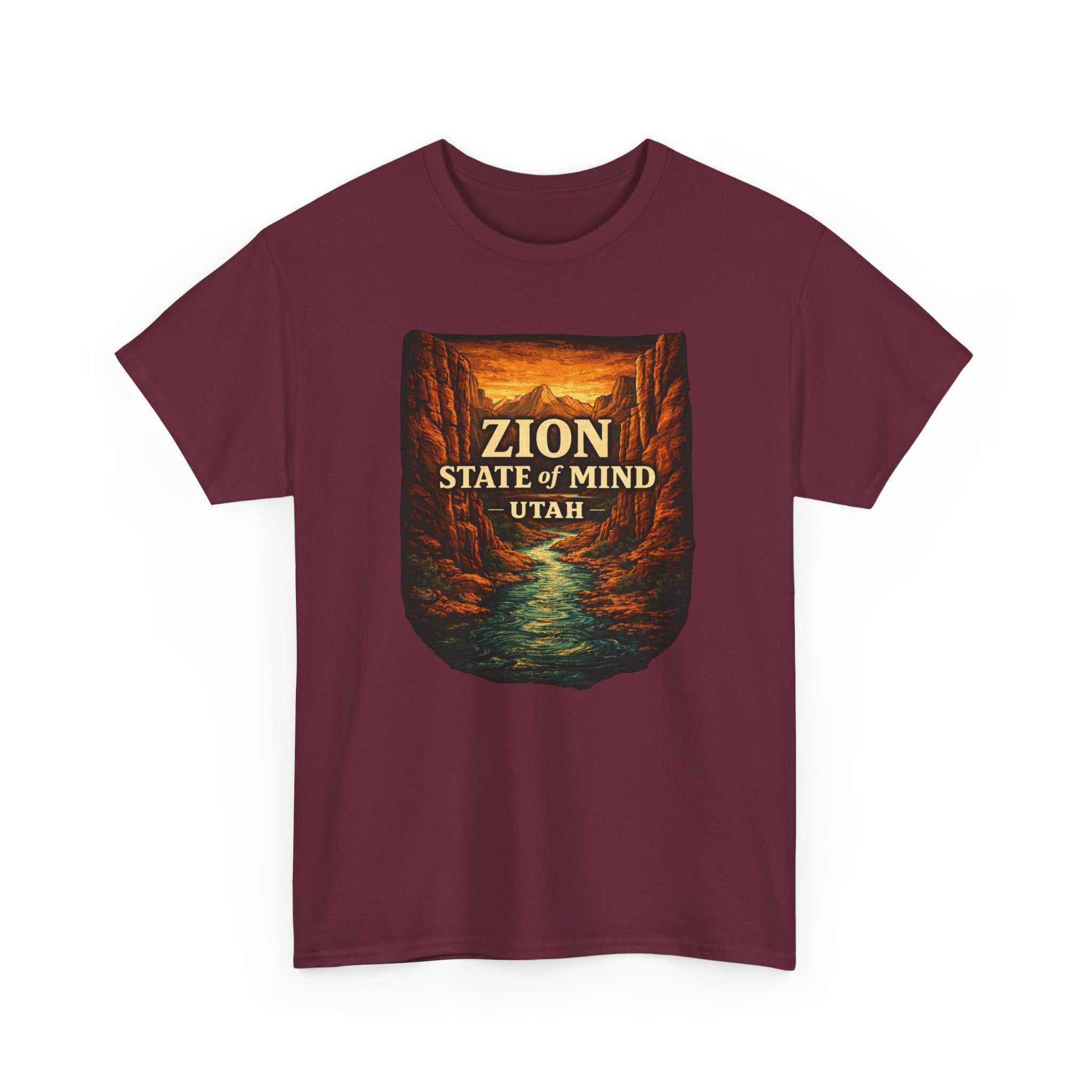 Big Sky Ranch Co. Zion State of Mind Utah T-Shirt featuring scenic canyon adventure design and comfortable cotton fabric.