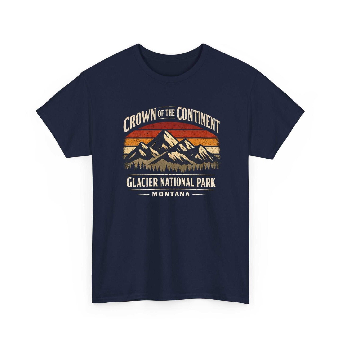 Vintage Glacier National Park T-shirt by Big Sky Ranch Co. featuring mountain and "Crown of the Continent" design.