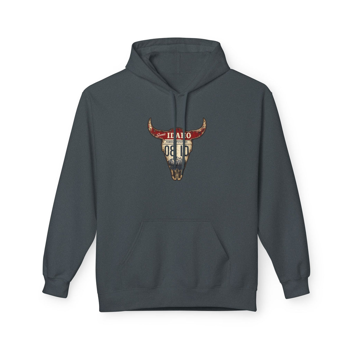 Longhorn Skull Hoodie — Western Buffalo Skull Graphic Pullover