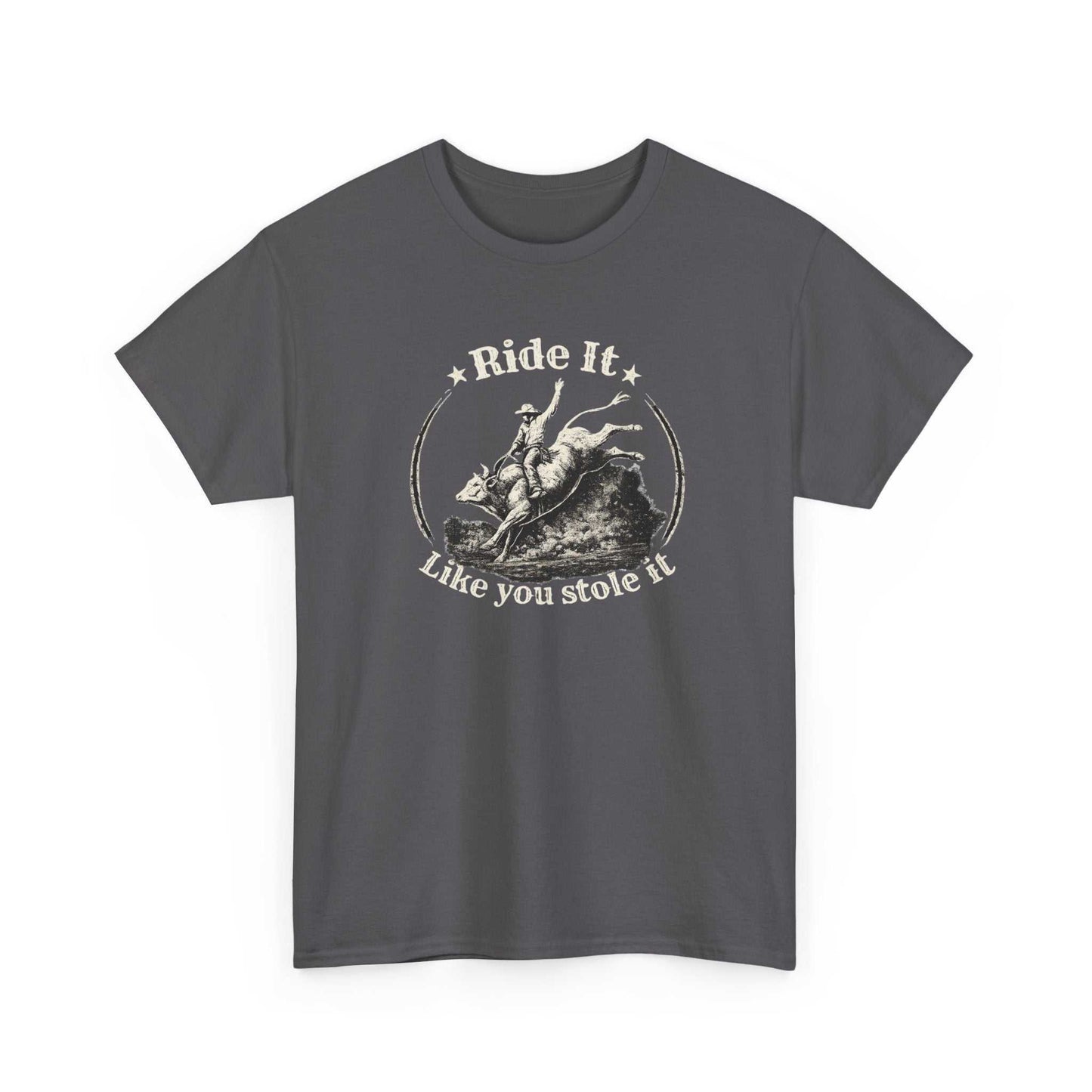 Vintage rodeo graphic T-shirt by Big Sky Ranch Co., featuring bold rodeo design and retro style on a classic cotton tee.