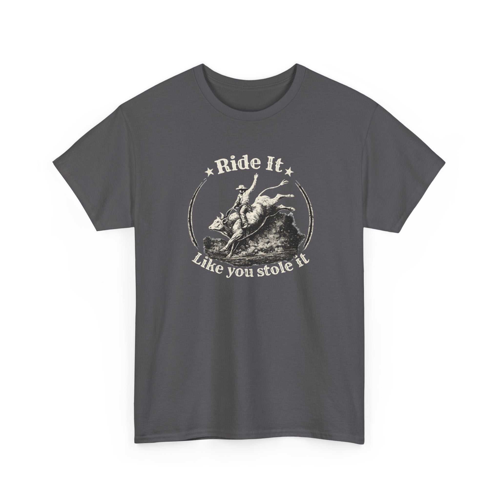 Vintage rodeo graphic T-shirt by Big Sky Ranch Co., featuring bold rodeo design and retro style on a classic cotton tee.
