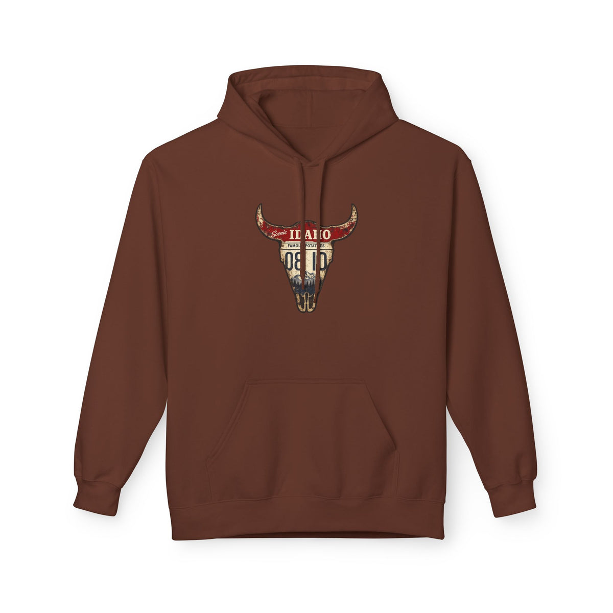 Longhorn Skull Hoodie — Western Buffalo Skull Graphic Pullover