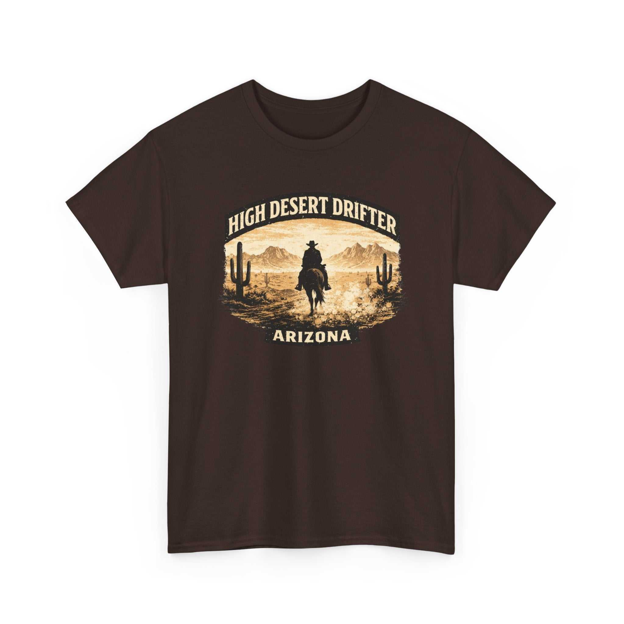 Big Sky Ranch Co. High Desert Drifter Arizona T-shirt featuring a Western cowboy desert graphic on a casual cotton tee.