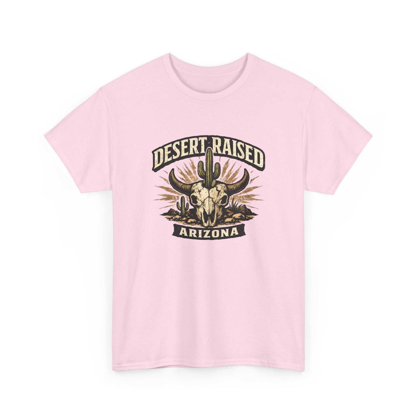 Arizona Desert Raised T-Shirt by Big Sky Ranch Co. featuring a southwestern skull and cactus graphic on a casual tee.