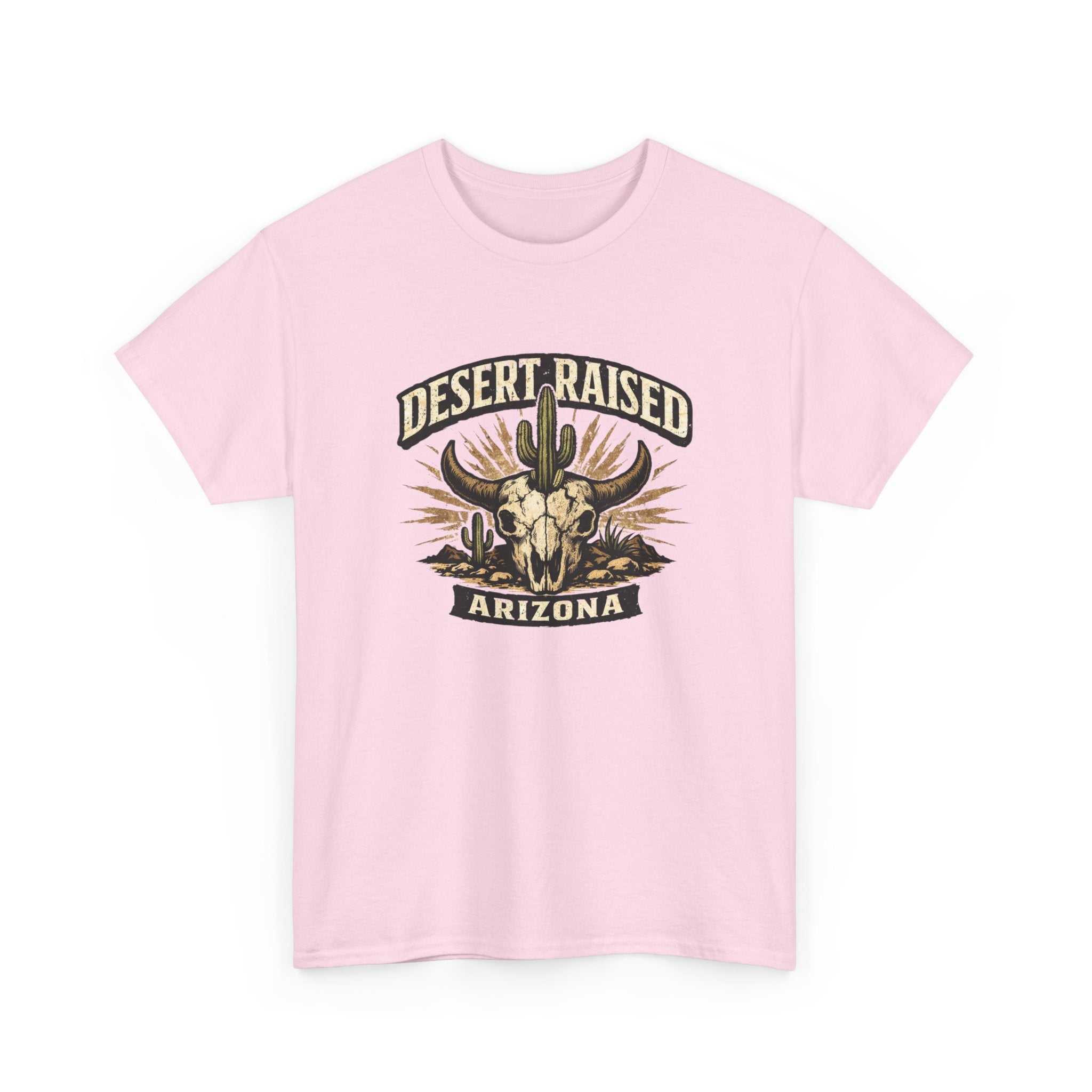 Arizona Desert Raised T-Shirt by Big Sky Ranch Co. featuring a southwestern skull and cactus graphic on a casual tee.