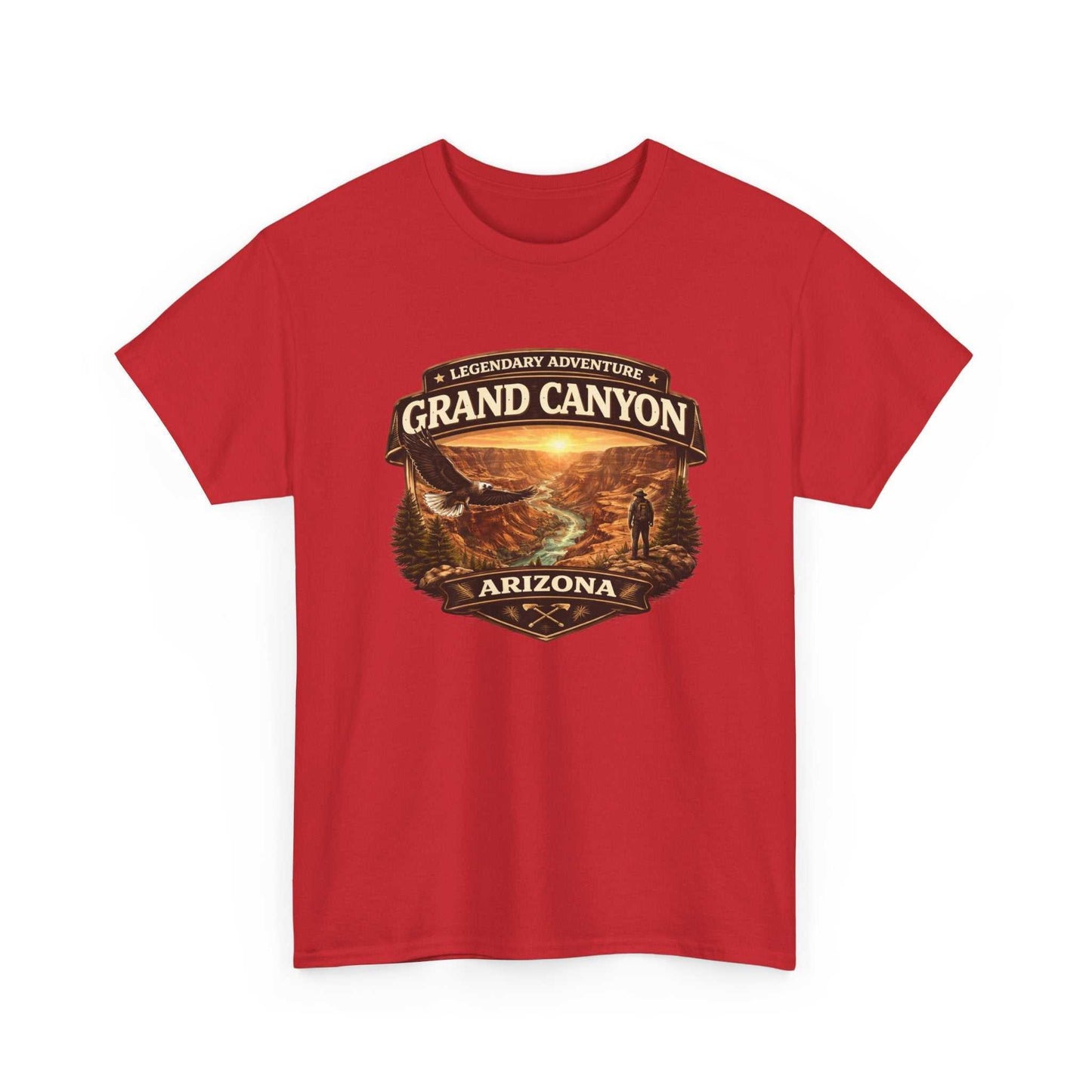 Vintage-style Big Sky Ranch Co. T-shirt featuring the Grand Canyon Arizona landscape and legendary adventure theme.