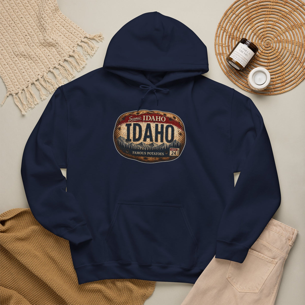 Idaho Vintage License Plate Hoodie — Retro State Pride Sweatshirt