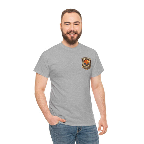 Arizona Desert Bighorn Ram T-Shirt by Big Sky Ranch Co. featuring a vintage-style desert ram graphic on a casual tee