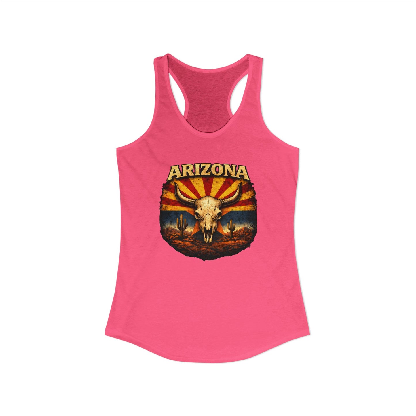 Women's Arizona with Bull Skull Racerback Tank