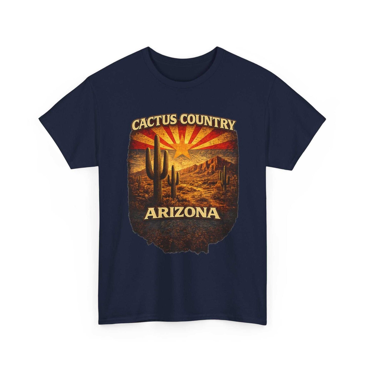 Big Sky Ranch Co. Arizona cactus country T-shirt featuring desert cactus design on soft cotton fabric.