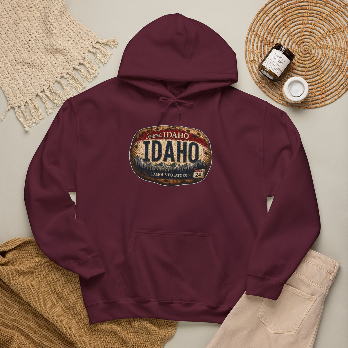 Idaho Vintage License Plate Hoodie — Retro State Pride Sweatshirt