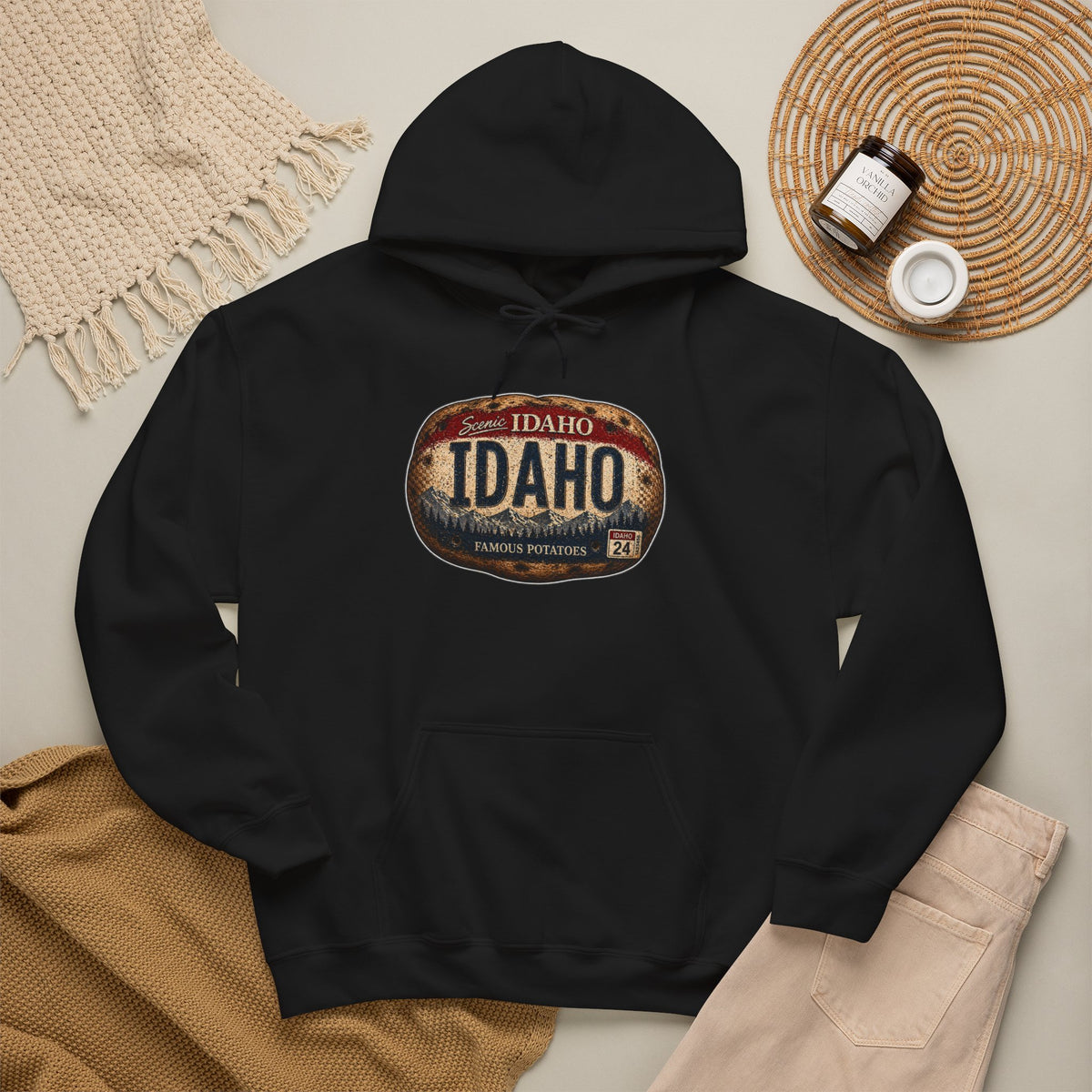 Idaho Vintage License Plate Hoodie — Retro State Pride Sweatshirt