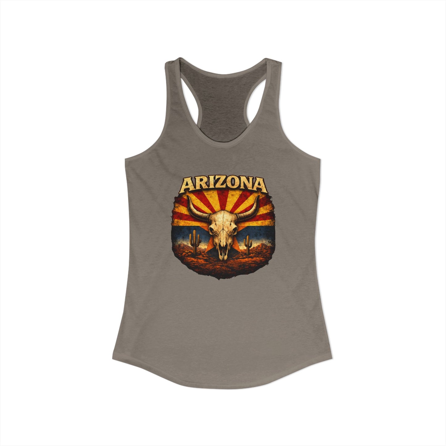 Women's Arizona with Bull Skull Racerback Tank