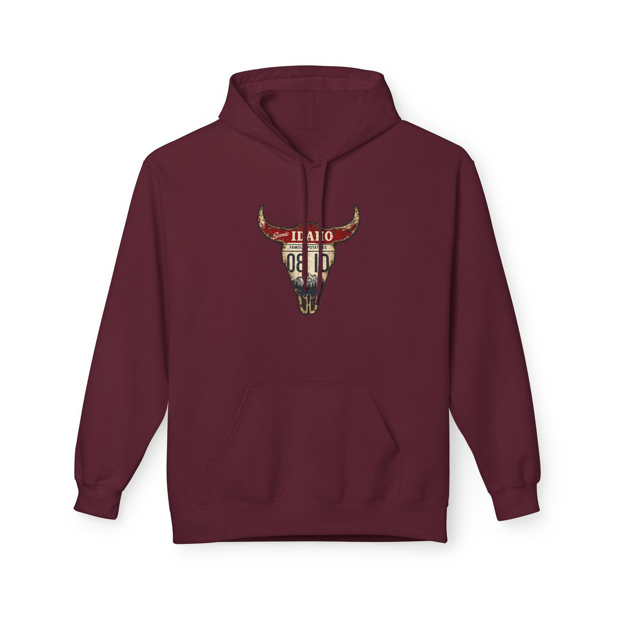 Longhorn Skull Hoodie — Western Buffalo Skull Graphic Pullover