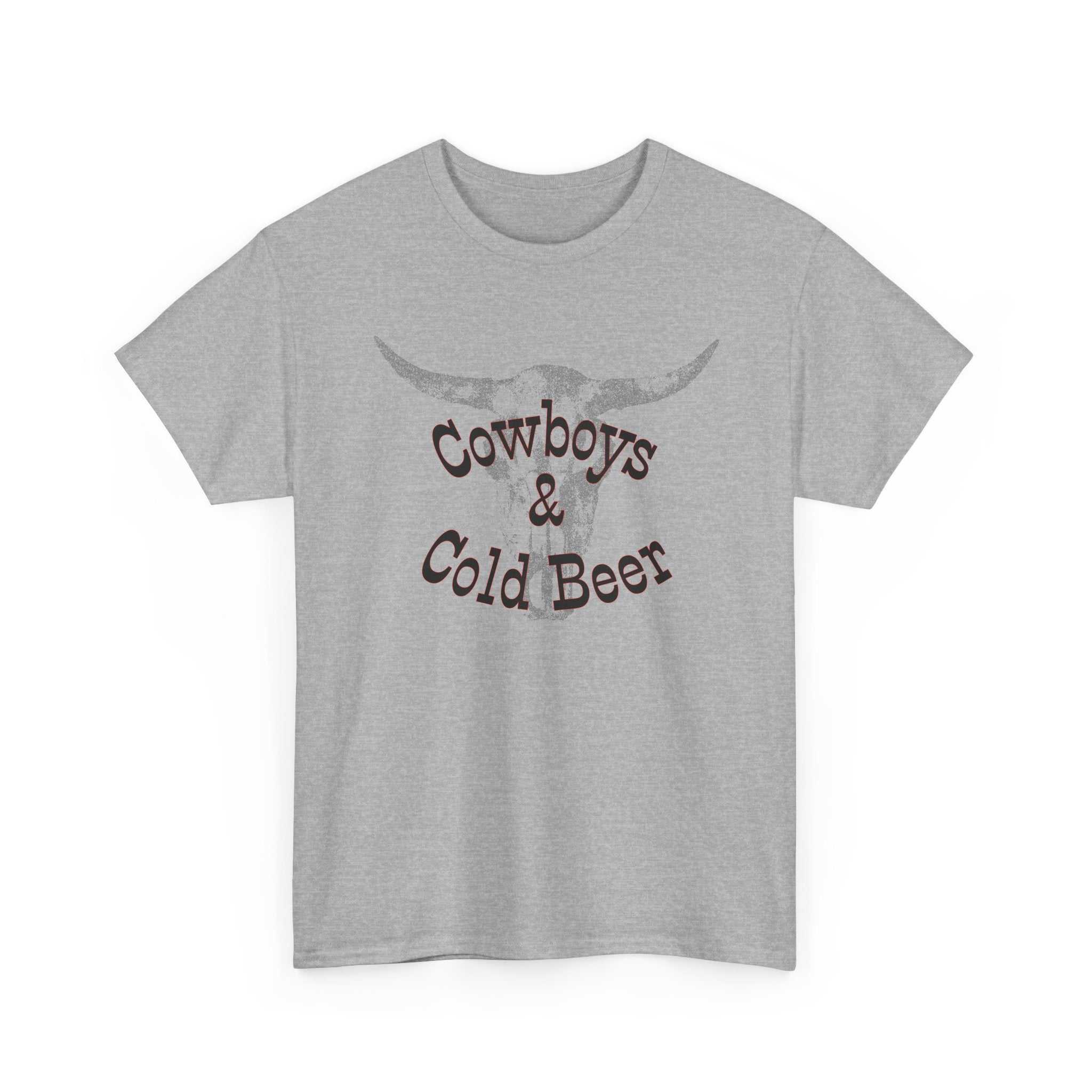 Western cowboy graphic T-shirt by Big Sky Ranch Co. featuring cowboy and cold beer design on casual men's tee