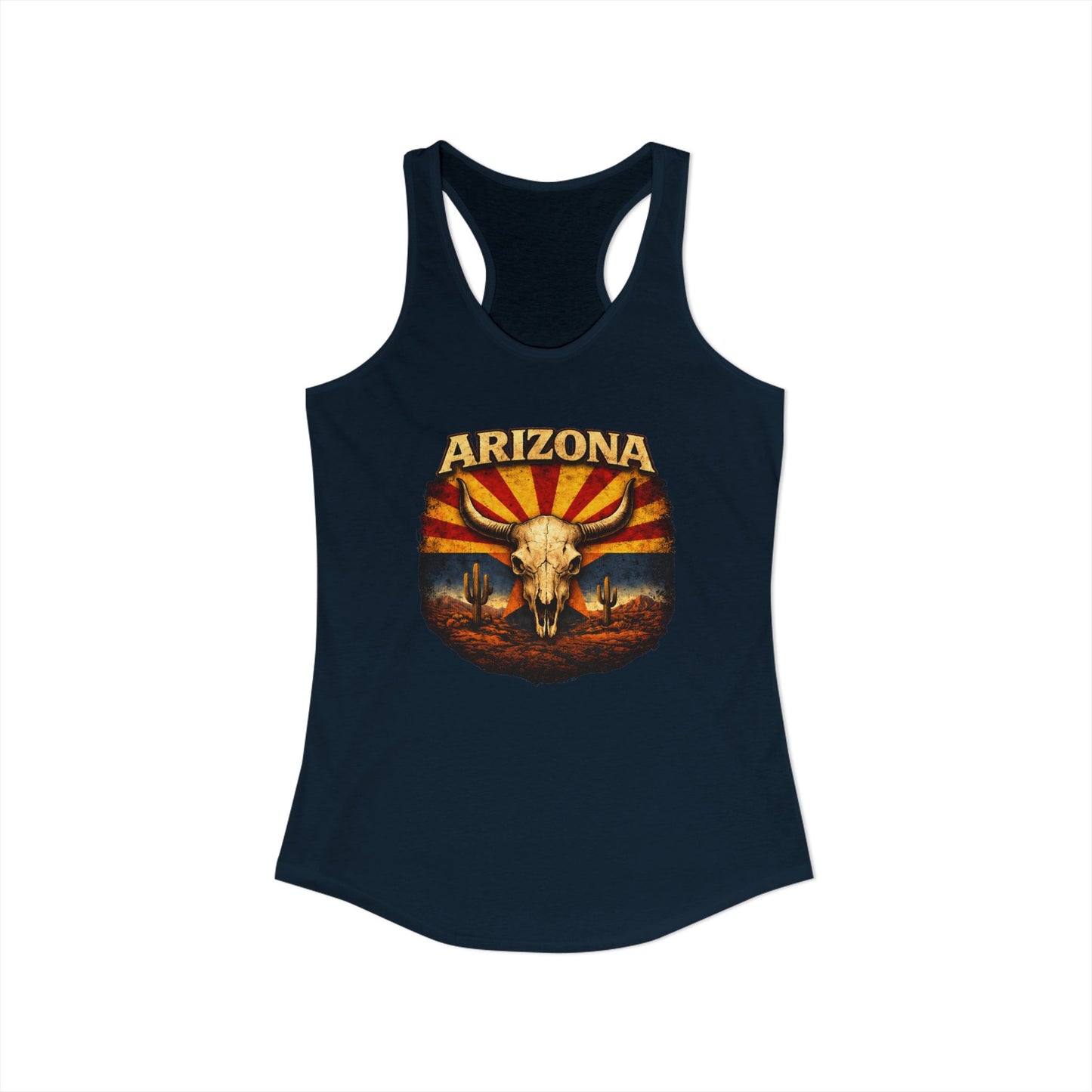 Women's Arizona with Bull Skull Racerback Tank
