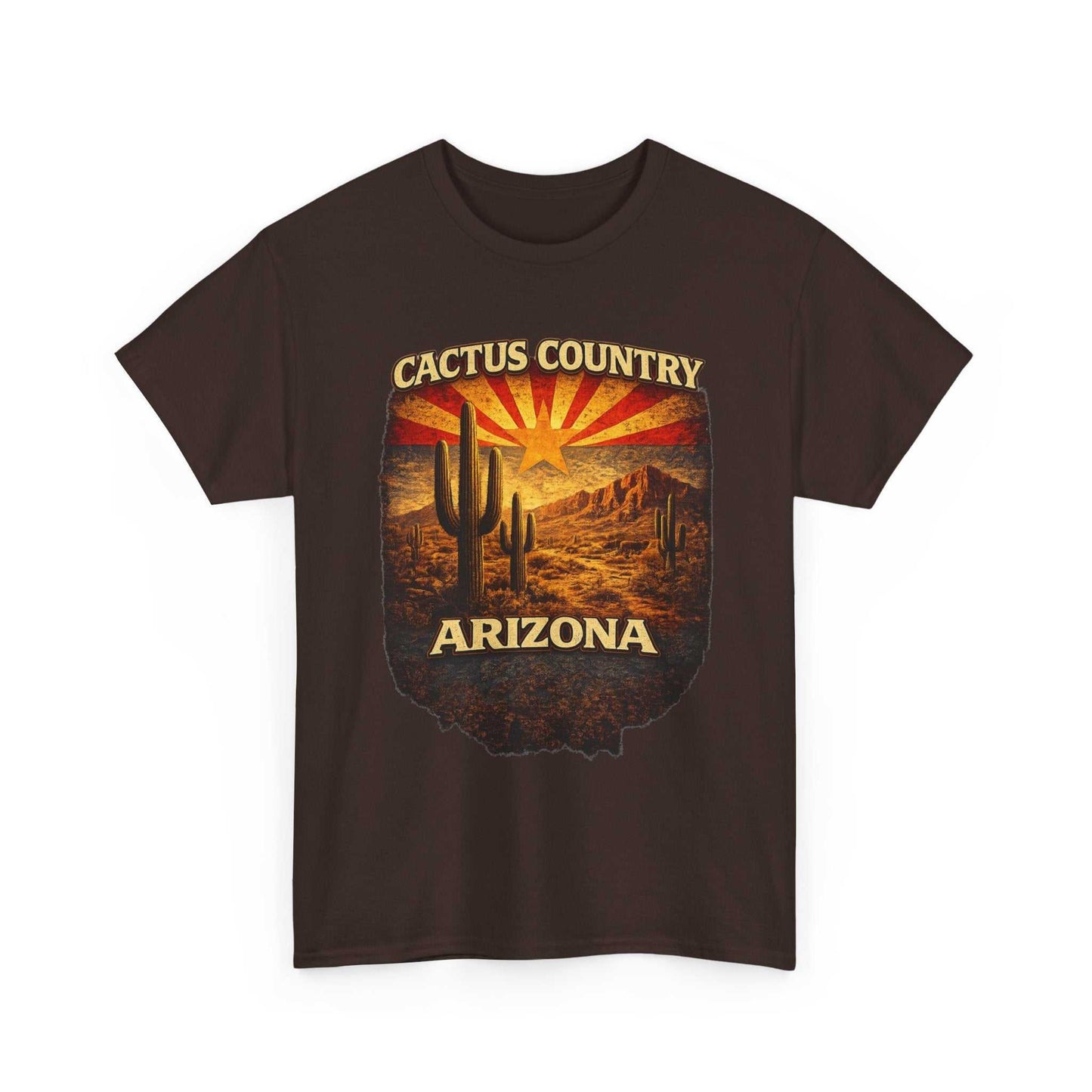 Big Sky Ranch Co. cactus country Arizona T-shirt showing a desert cactus design on soft fabric