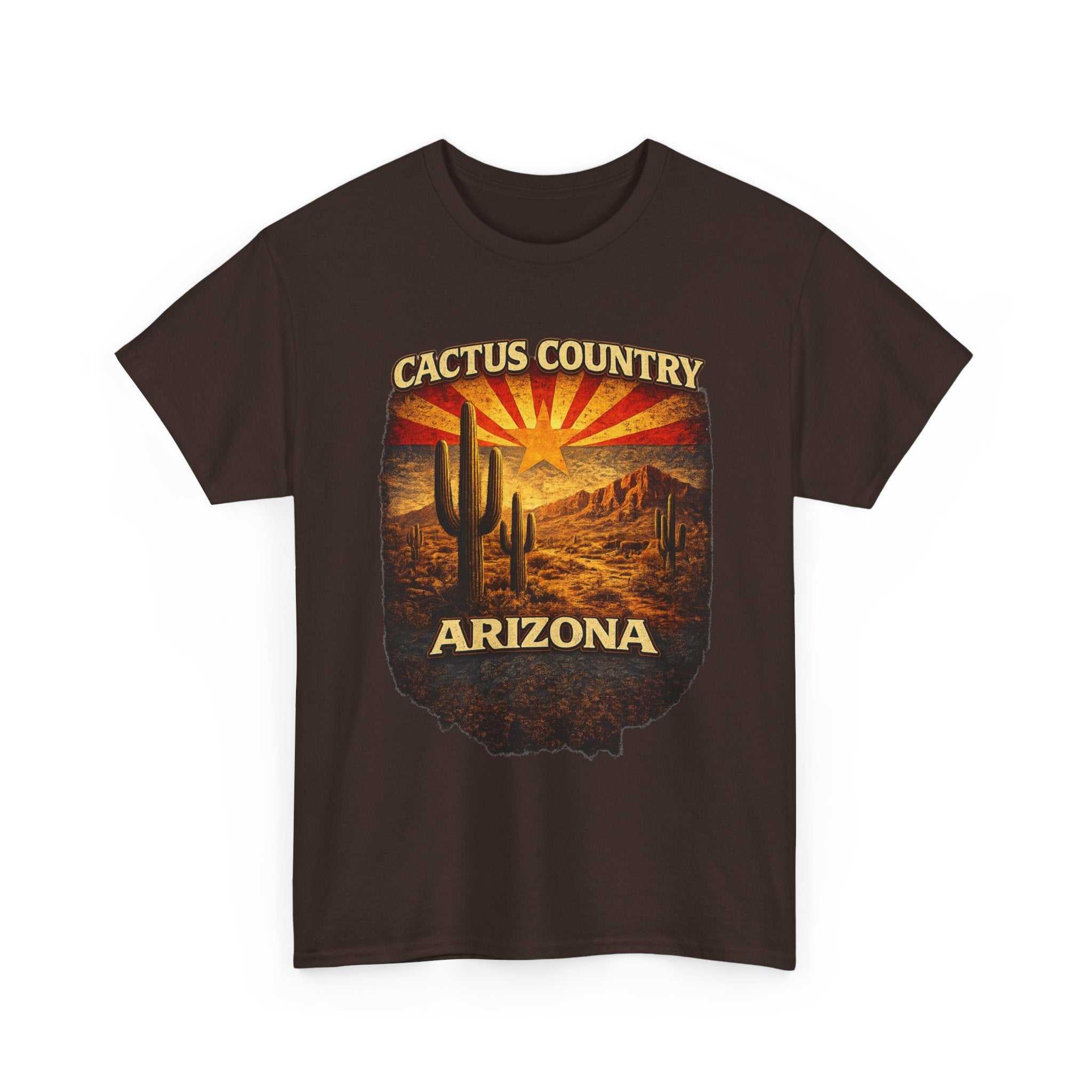 Big Sky Ranch Co. cactus country Arizona T-shirt showing a desert cactus design on soft fabric