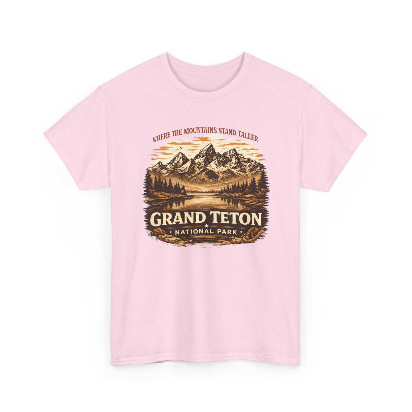 Vintage Grand Teton National Park T-shirt by Big Sky Ranch Co. featuring mountain and camping-inspired design.
