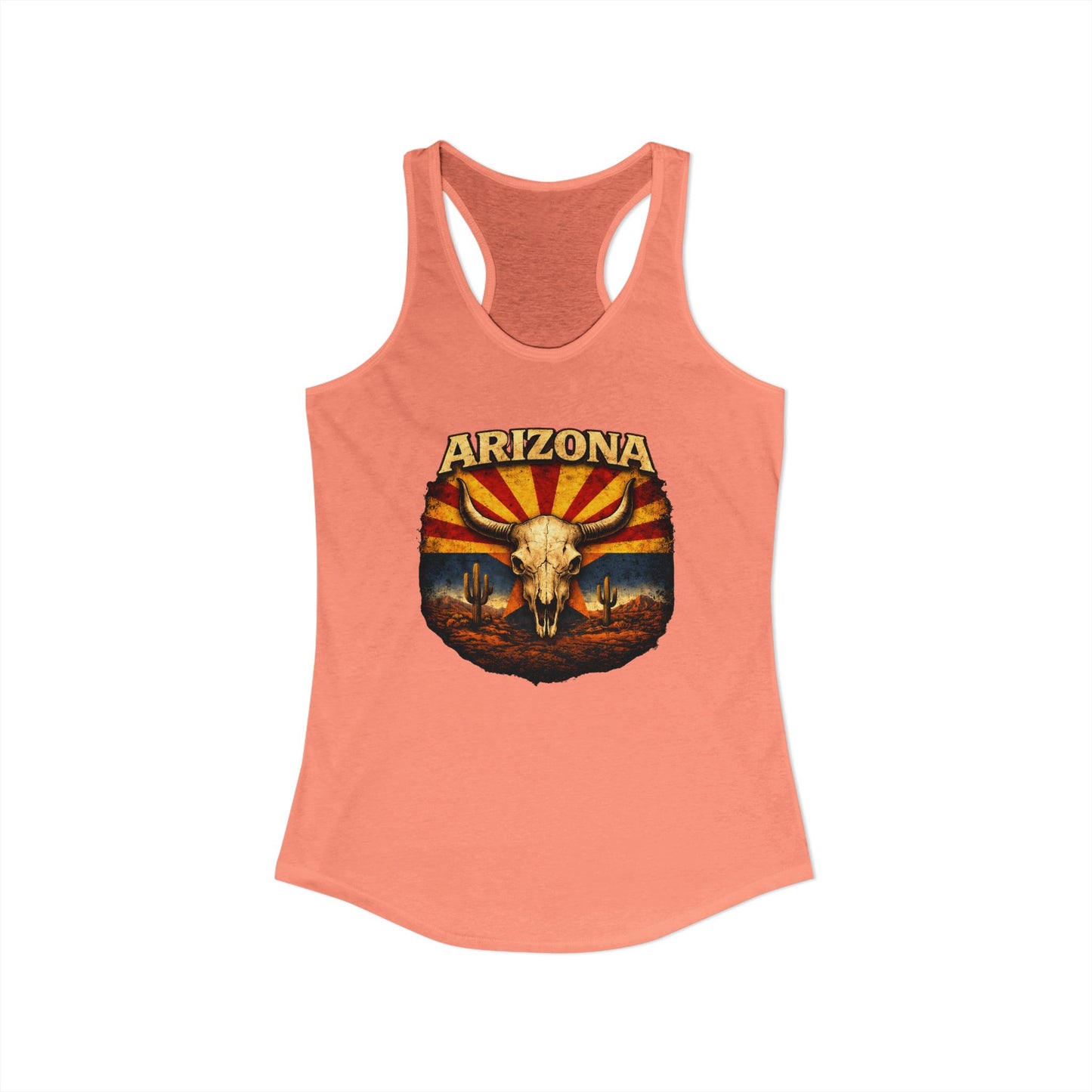 Women's Arizona with Bull Skull Racerback Tank