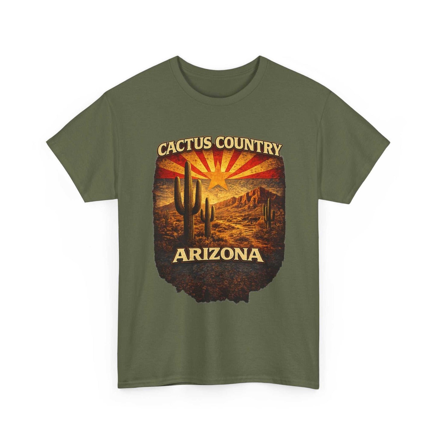 Big Sky Ranch Co. cactus country Arizona T-shirt featuring desert cactus print on soft fabric, casual wear for outdoor enthusiasts.