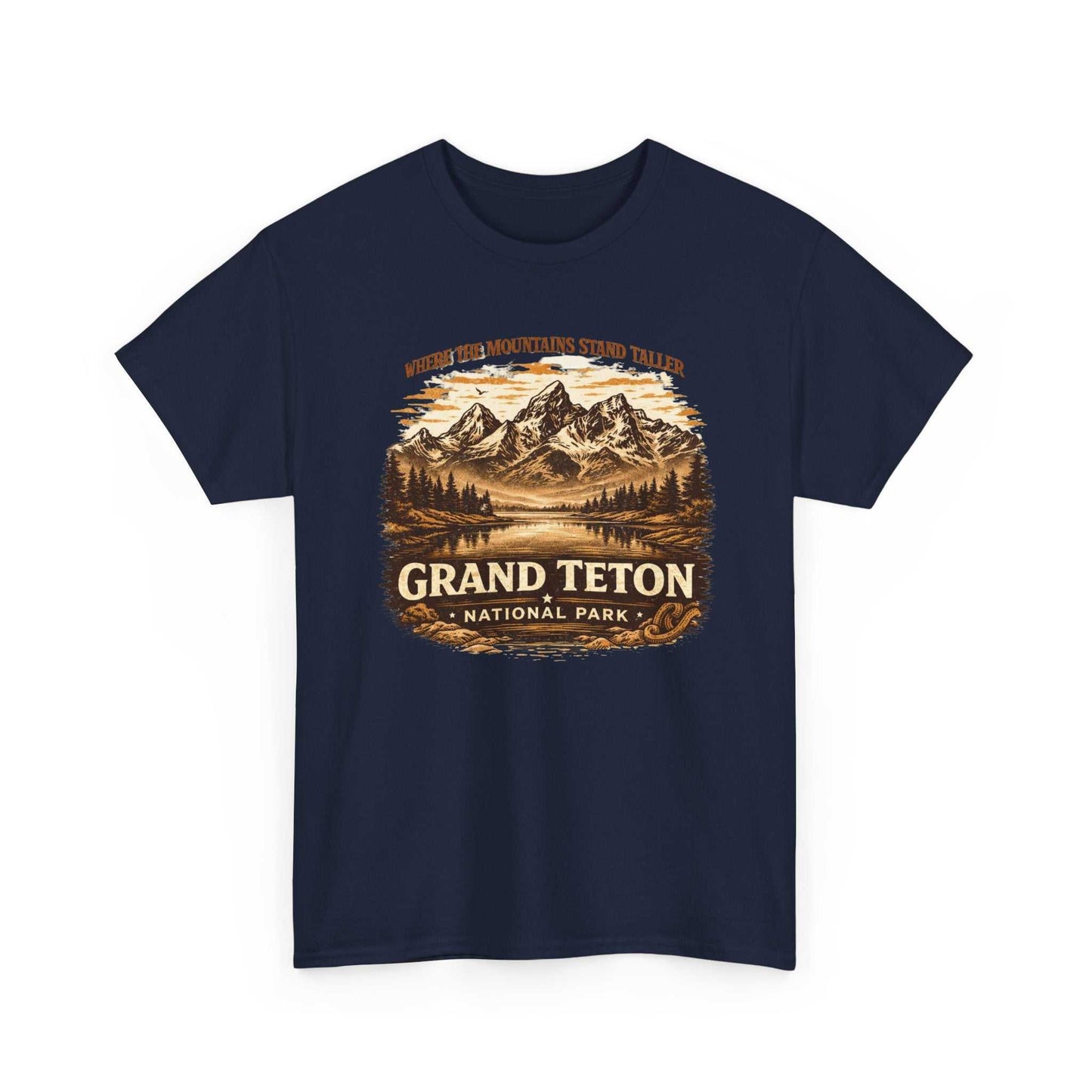 Vintage Grand Teton National Park T-shirt by Big Sky Ranch Co. featuring mountain and camping design on a comfortable cotton tee.