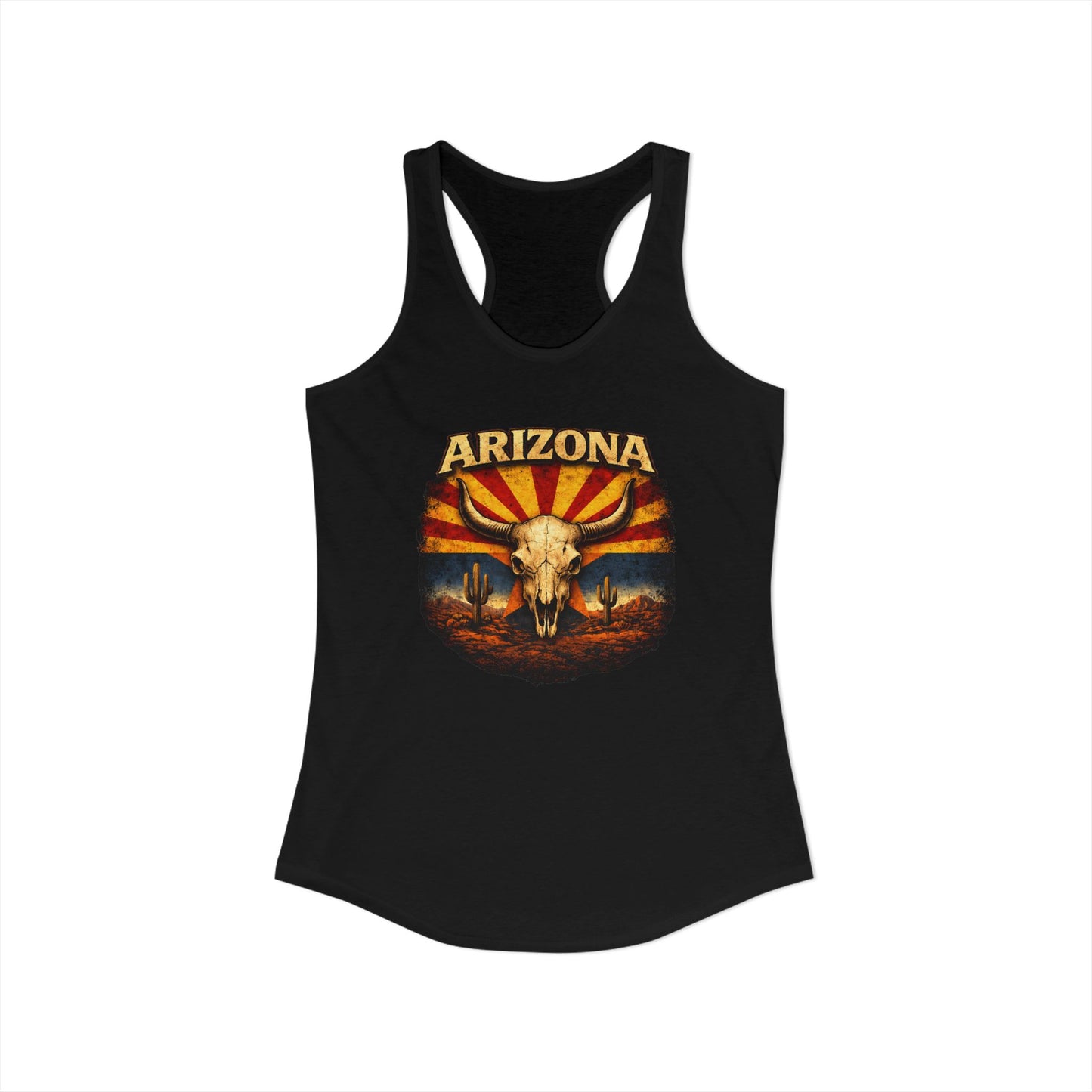 Women's Arizona with Bull Skull Racerback Tank