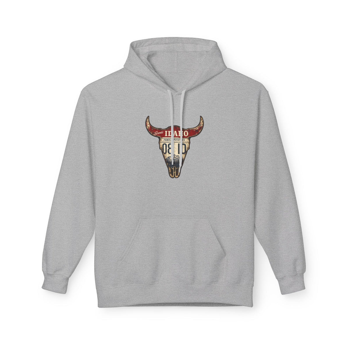 Longhorn Skull Hoodie — Western Buffalo Skull Graphic Pullover