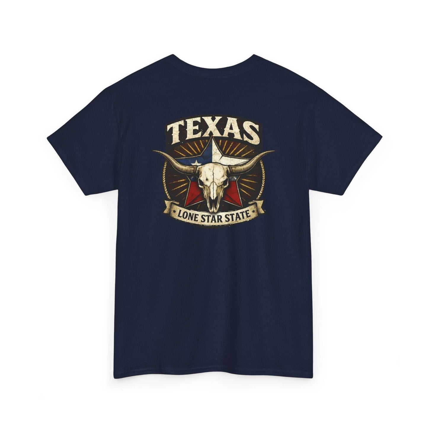 Texas Longhorn T-shirt by Big Sky Ranch Co. featuring a Lone Star State skull graphic on a casual graphic tee.