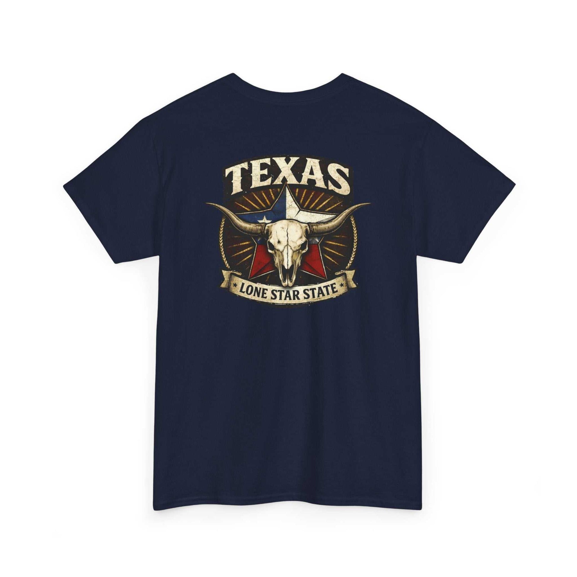 Texas Longhorn T-shirt by Big Sky Ranch Co. featuring a Lone Star State skull graphic on a casual graphic tee.