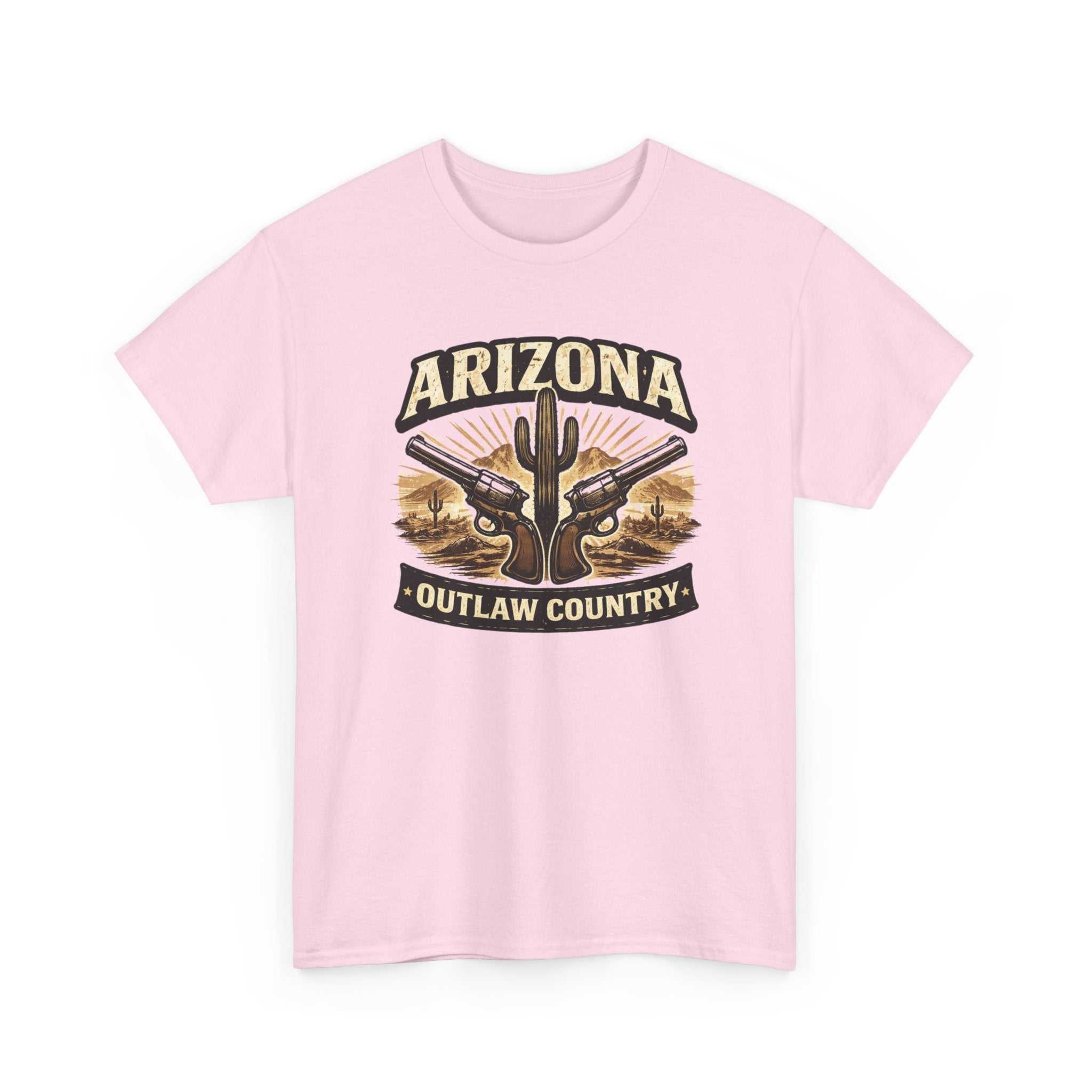 Arizona Outlaw Country T-Shirt by Big Sky Ranch Co. featuring desert cactus western graphic design on a casual cotton tee