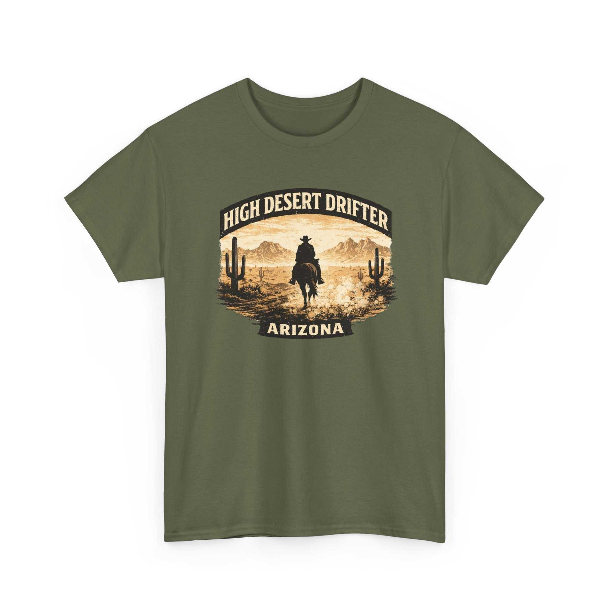Big Sky Ranch Co. High Desert Drifter Arizona T-Shirt with western cowboy desert graphic on soft fabric.
