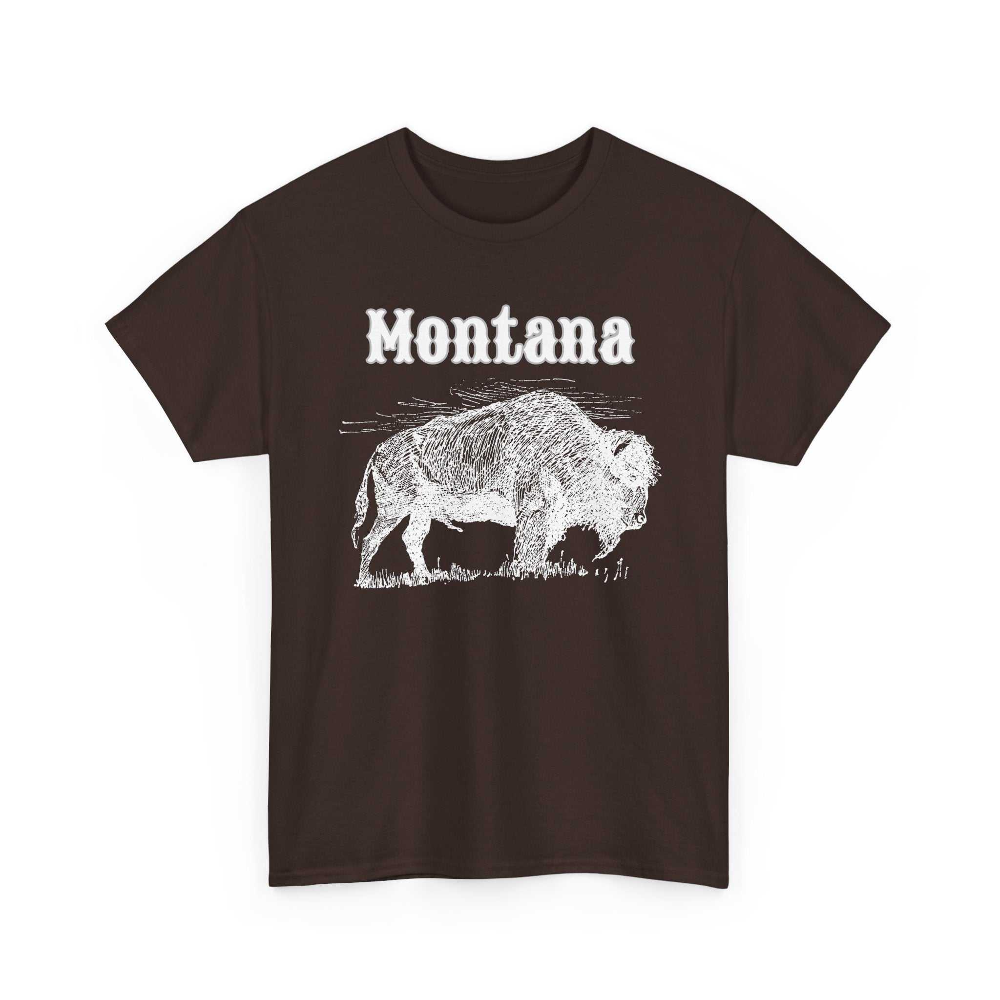 Vintage Montana Bison T-Shirt by Big Sky Ranch Co. featuring a bold buffalo graphic on a comfortable cotton tee.