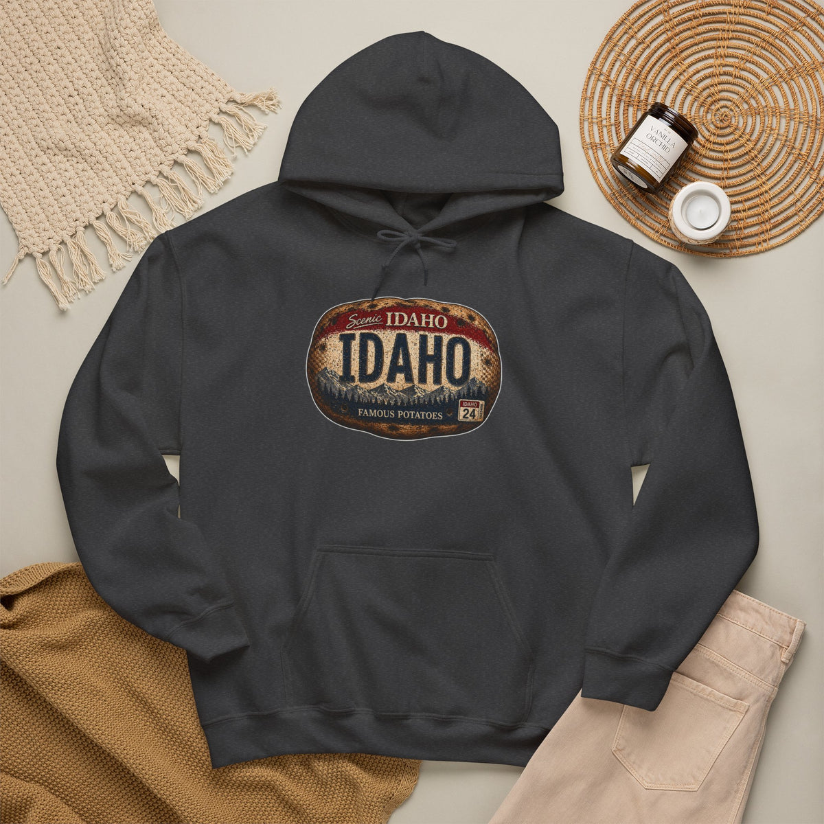 Idaho Vintage License Plate Hoodie — Retro State Pride Sweatshirt