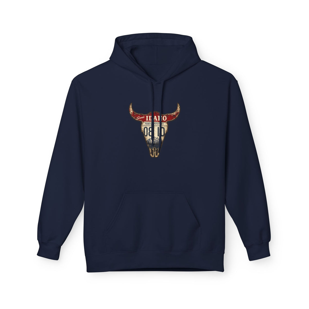 Longhorn Skull Hoodie — Western Buffalo Skull Graphic Pullover