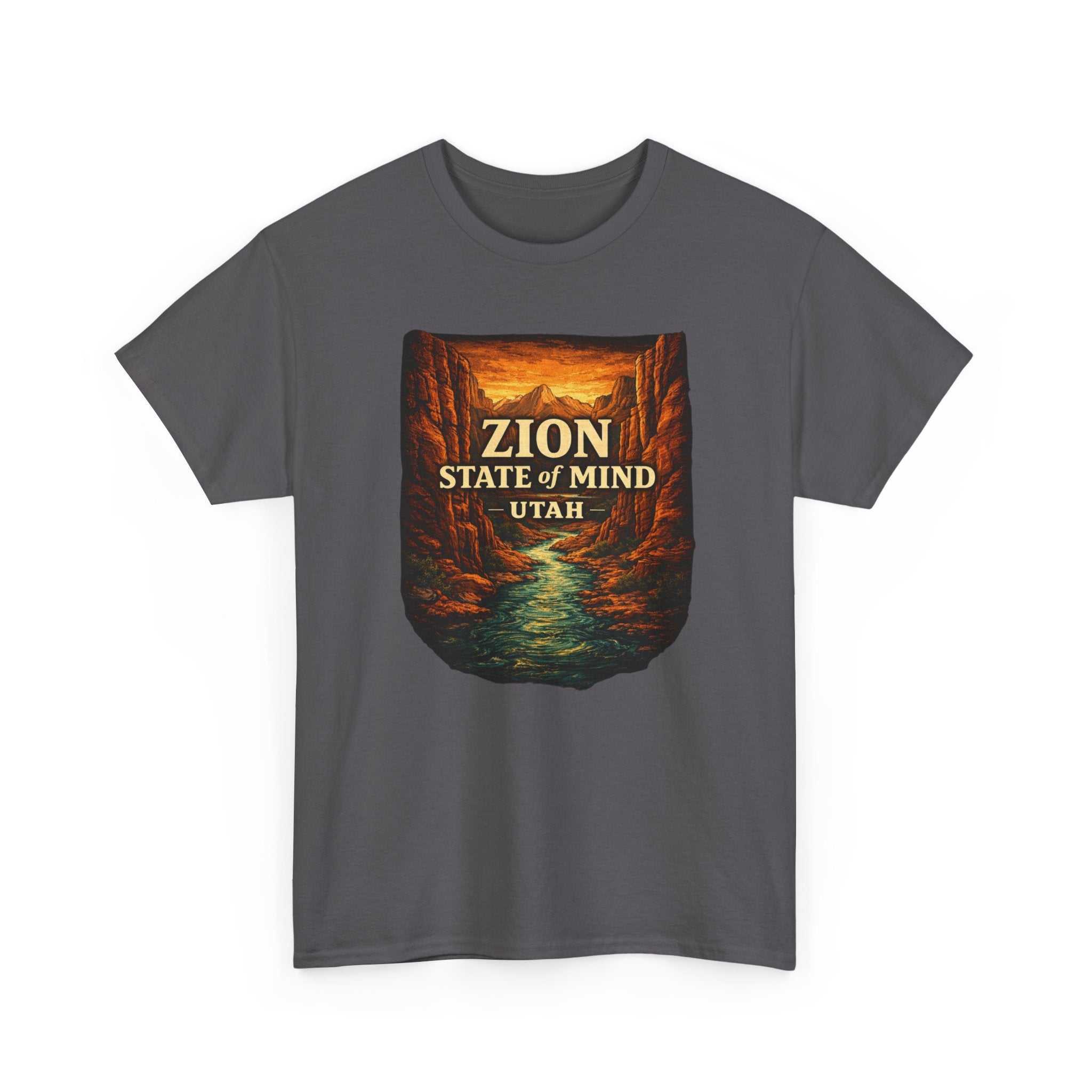 Big Sky Ranch Co. Zion State of Mind Utah T-Shirt featuring scenic canyon landscape, casual outdoor adventure tee.