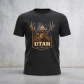 Rustic outdoor graphic T-shirt featuring a Utah buck deer design by Big Sky Ranch Co. perfect for outdoor enthusiasts.