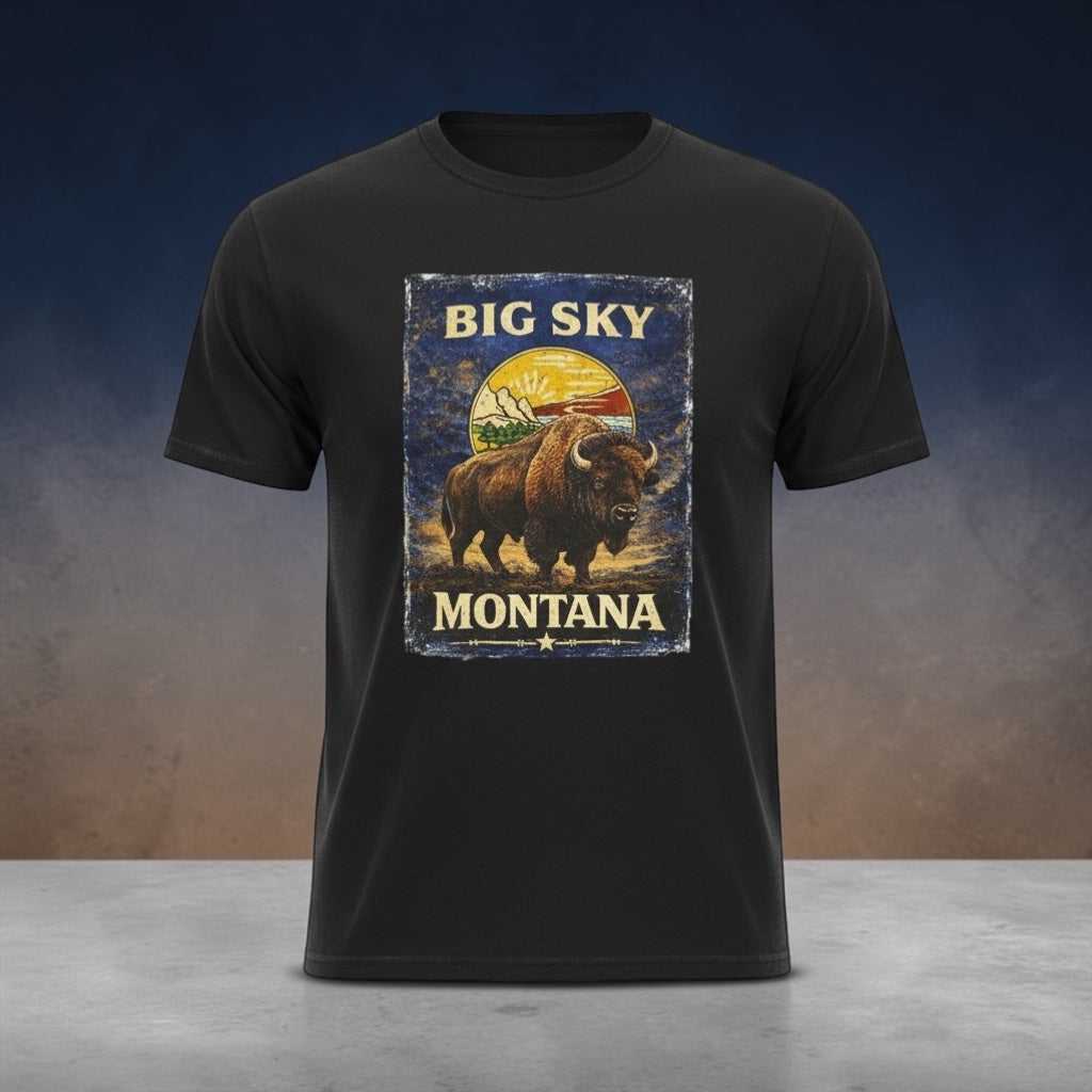 Montana Big Sky Vintage T-Shirt by Big Sky Ranch Co., Western style essential, featuring classic design and soft fabric.
