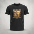 Vintage mountain elk graphic T-shirt from Big Sky Ranch Co., high country Utah design, casual outdoor-inspired apparel.