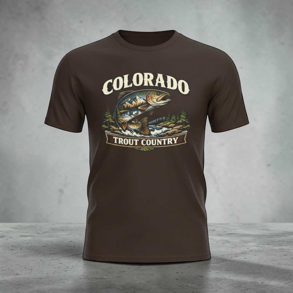 Vintage Colorado Trout Country T-Shirt by Big Sky Ranch Co. featuring a fishing-themed design for anglers.