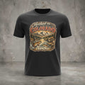 Retro mountain trout graphic T-shirt from Big Sky Ranch Co., featuring a fishing-themed design on a casual tee.