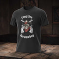 Cowboy Skull T-Shirt by Big Sky Ranch Co. featuring a graphic design with a cowboy skull and "Long Live The Cowboy" text.