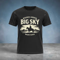 Big Sky Ranch Co. Western cowboy scenic graphic T-shirt featuring a raised under Big Sky Montana design.